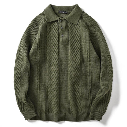 LM | Knitted polo sweater with collar