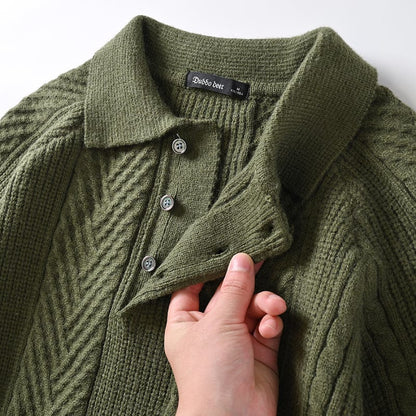 LM | Knitted polo sweater with collar