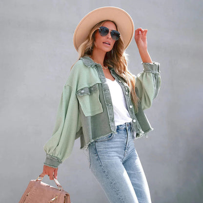 LM | Casual jacket with puff sleeves for women