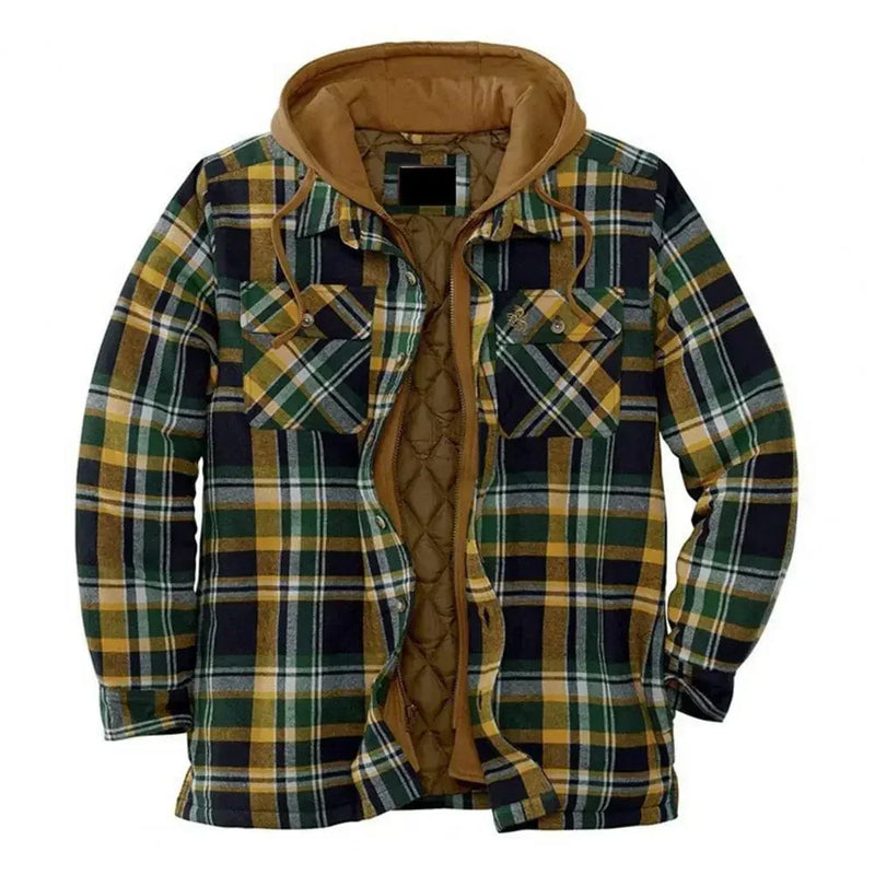 LM | Hooded shirt jacket in cotton flannel