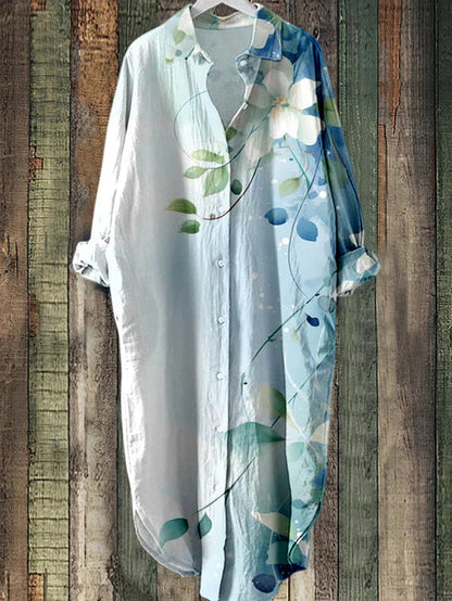 LM | Buttoned midi dress with floral print