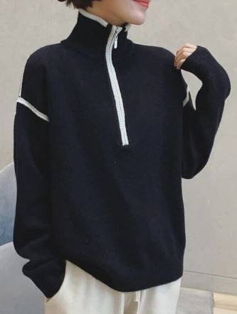 LM | Stand-up sweater with zipper